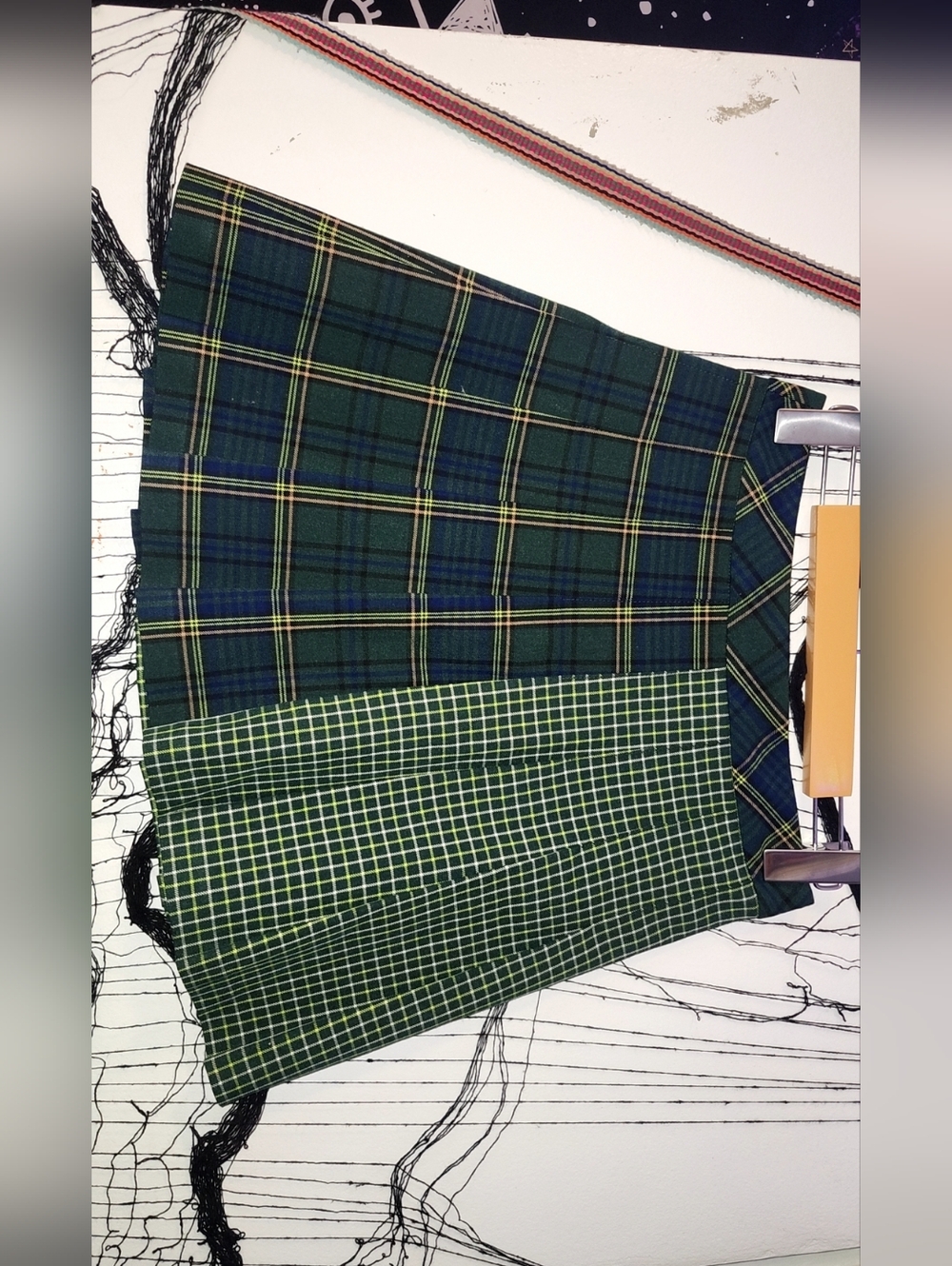 ✨️Sunday Best Green Plaid Mixed-Pattern Mini Skirt✨️